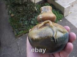 Ancien vase en grés émaillé céramique Eugéne LION (1867/1945) art nouveau signé