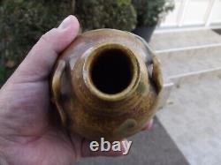 Ancien vase en grés émaillé céramique Eugéne LION (1867/1945) art nouveau signé