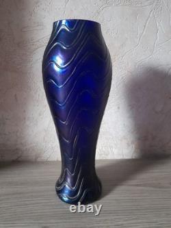 Ancien vase en verre irisé Pallme konig autriche époque art nouveau 1900