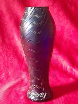 Ancien vase en verre irisé Pallme konig autriche époque art nouveau 1900