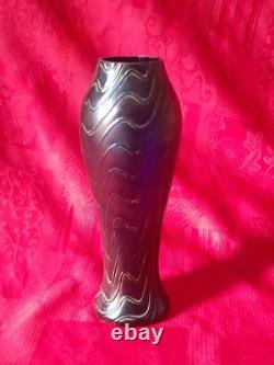 Ancien vase en verre irisé Pallme konig autriche époque art nouveau 1900