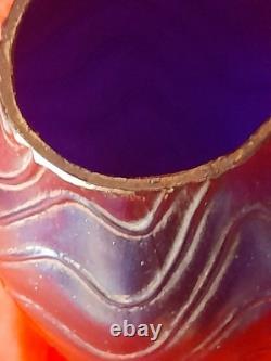 Ancien vase en verre irisé Pallme konig autriche époque art nouveau 1900