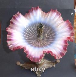 Ancien vase tulipier Centre de table Coupe art nouveau table center 1900 h 39cm