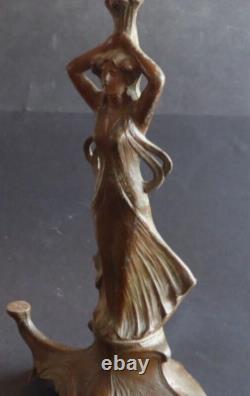 Ancien vase tulipier Centre de table Coupe art nouveau table center 1900 h 39cm