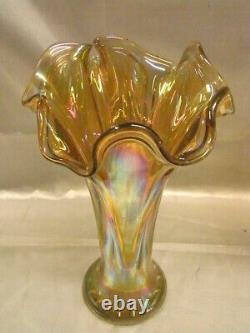 Ancienne Paire De Vases Irises Style Loetz Art Nouveau