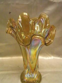 Ancienne Paire De Vases Irises Style Loetz Art Nouveau