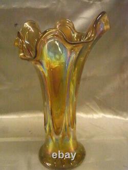 Ancienne Paire De Vases Irises Style Loetz Art Nouveau