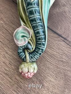 Ancienne bouquetière vase en barbotine libellule époque art nouveau