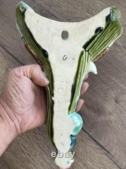 Ancienne bouquetière vase en barbotine libellule époque art nouveau
