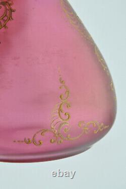 Ancienne paire de vases pâte de verre réhaussée d'émail doré décor art nouveau