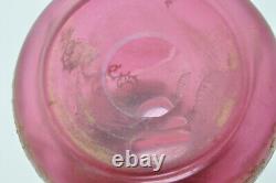 Ancienne paire de vases pâte de verre réhaussée d'émail doré décor art nouveau
