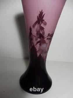 André DELATTE (1887-1953), Digitales, Imposant Vase diabolo signé, h 34 cm