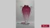 Antique Art Deco Style Cranberry And Clear Glass Vase