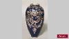 Antique English Victorian Cobalt Blue Porcelain Vase With