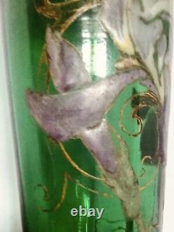 Antique Glass Vase /Verre Émaillé/Iris Ancien Legras / 1900/Verrerie/Art-nouveau