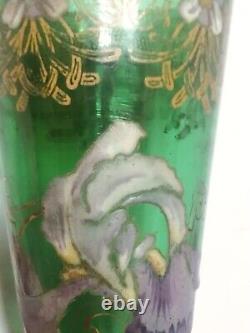 Antique Glass Vase /Verre Émaillé/Iris Ancien Legras / 1900/Verrerie/Art-nouveau