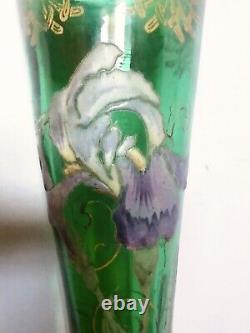 Antique Glass Vase /Verre Émaillé/Iris Ancien Legras / 1900/Verrerie/Art-nouveau
