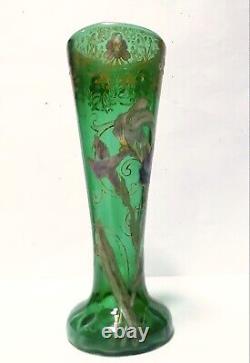 Antique Glass Vase /Verre Émaillé/Iris Ancien Legras / 1900/Verrerie/Art-nouveau