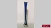 Antique Pair Of American Art Deco Tall Blue Glass Bud Vases