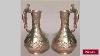 Antique Pair Of French Art Nouveau Gilt Vases With Female