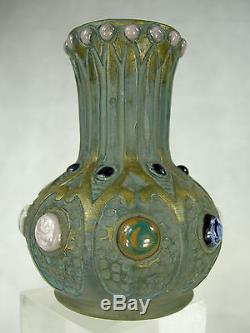 Antique Rare Teplitz Austria Art Nouveau Amphora Vase Gres Bijou 1900 Jugendstil