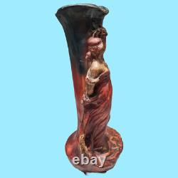 Antiquité Paire vases pots jarres art nouveau terre cuite G. Van Vaerenbergh