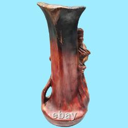 Antiquité Paire vases pots jarres art nouveau terre cuite G. Van Vaerenbergh