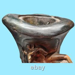 Antiquité Paire vases pots jarres art nouveau terre cuite G. Van Vaerenbergh