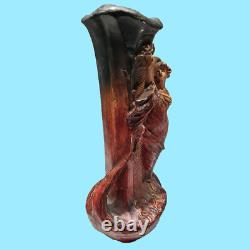 Antiquité Paire vases pots jarres art nouveau terre cuite G. Van Vaerenbergh