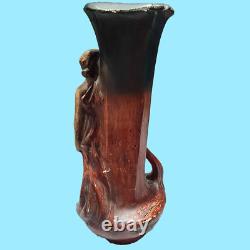 Antiquité Paire vases pots jarres art nouveau terre cuite G. Van Vaerenbergh