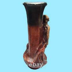 Antiquité Paire vases pots jarres art nouveau terre cuite G. Van Vaerenbergh