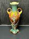 Art Nouveau Fives Lille Gustave de Bruyn Vase en barbotine floral 1900