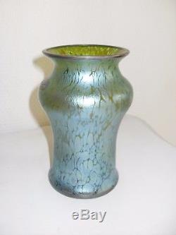 Art Nouveau Sublime Vase LOETZ Crete Papillon Silver Overlay