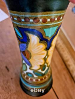Art Nouveau Vase Ceramique Gouda Hollande Madeleine Plazuid Numerote H 15.50 CM