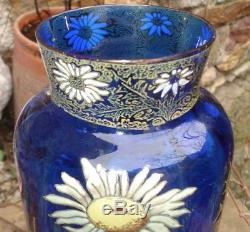 Art Nouveau Vase en Verre Emaillé