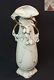 Art nouveau 1900 porcelaine ROYAL DUX BOHEMIA gand vase blanc et or 48cm fruits