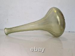 Art nouveau Loetz Très grand vase en verre soufflé irisé H. 40 cm TBE