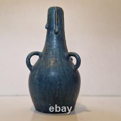 Art nouveau Maes, Dalpayrat Grand vase bougie à 3 anses Grès émaillé