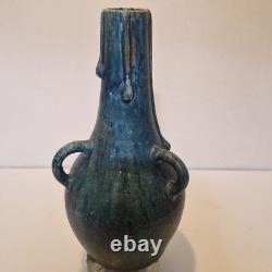 Art nouveau Maes, Dalpayrat Grand vase bougie à 3 anses Grès émaillé
