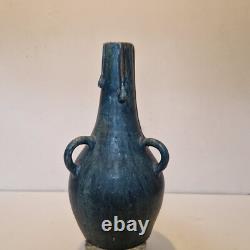Art nouveau Maes, Dalpayrat Grand vase bougie à 3 anses Grès émaillé