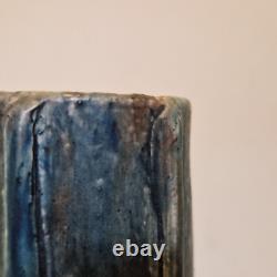 Art nouveau Maes, Dalpayrat Grand vase bougie à 3 anses Grès émaillé