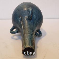 Art nouveau Maes, Dalpayrat Grand vase bougie à 3 anses Grès émaillé