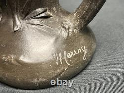 Art nouveau paire vases en étain signée W. Hering vers 1900