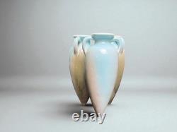 Art nouveau, petit vase triple amphore faïence émaillée Massier vers 1900