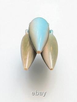 Art nouveau, petit vase triple amphore faïence émaillée Massier vers 1900