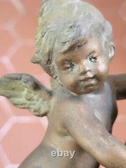 Auguste Moreau Vases Art Nouveau Putti Vendanges Moisson Régule sur Marbre XIXe
