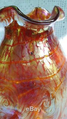 Austria Iridescent Glass Vase Dlg Loetz Décor Papillon Art Nouveau 1900