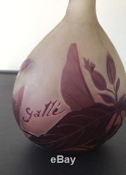 Authentique Vase Gallé Dégage a L'acide Art Nouveau