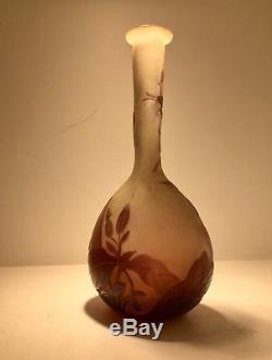 Authentique Vase Gallé Dégage a L'acide Art Nouveau