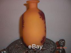 Authentique Vase Pate De Verre Art Nouveau Signe Muller Freres Luneville